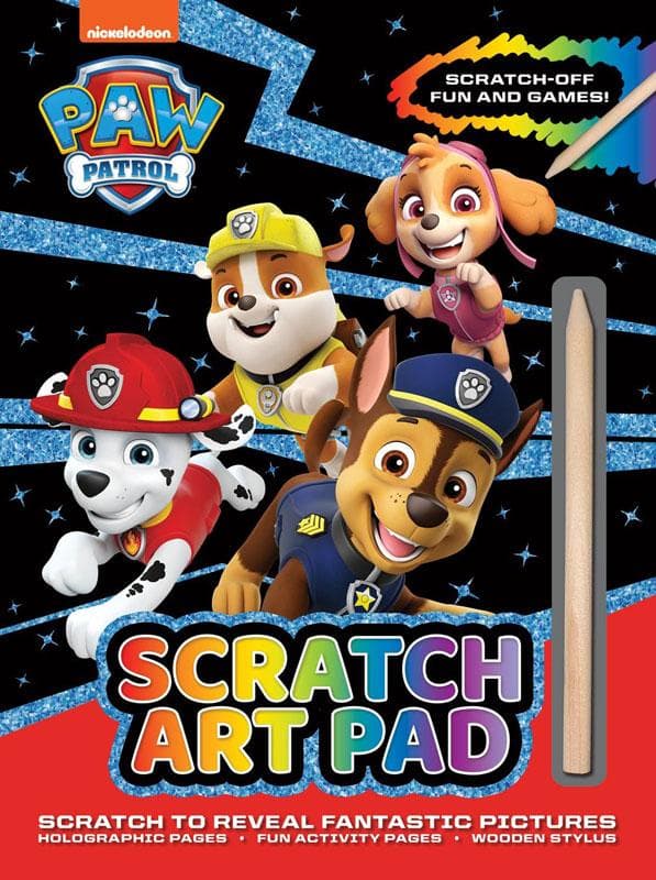 Paw Patrol scratch art skrapepyssel aktivitetspakke pysselbok CDON