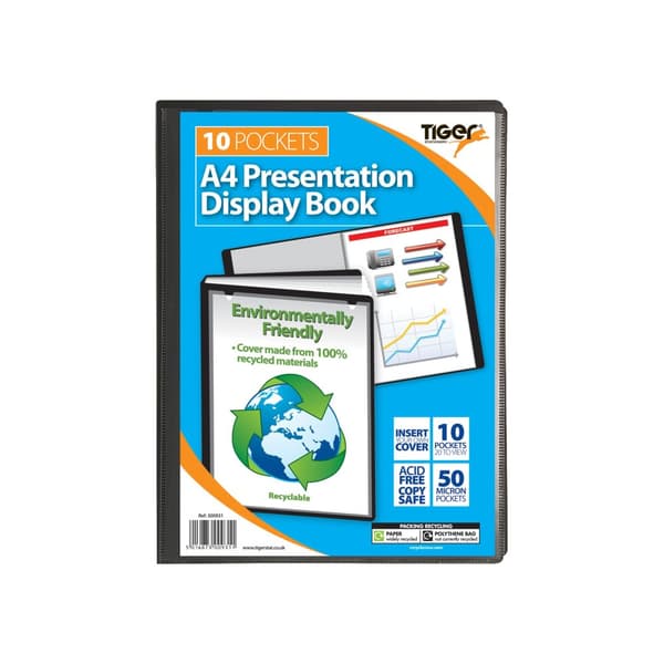 Tiger Stationery A4 Display Book Black One Size