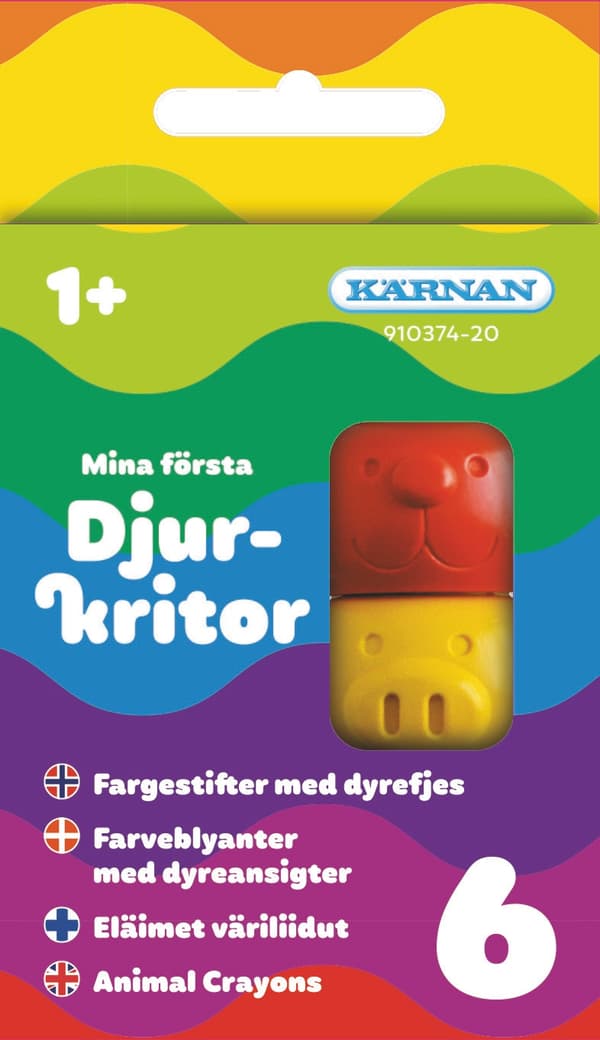 Mina Första Djurkritor från 1 år 6-pack Kärnan