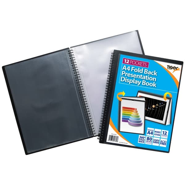 Tiger Stationery A4 Display Book Black/Clear One Size