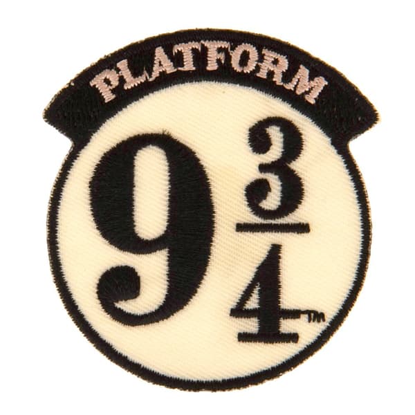 Harry Potter Platform 9 3/4 Iron On Patch Cream/Black One Size