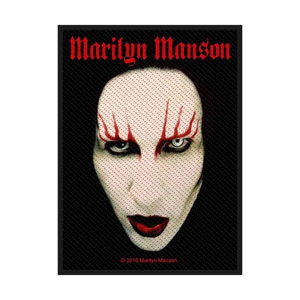 Marilyn Manson Face Patch Black/Beige/Red One Size