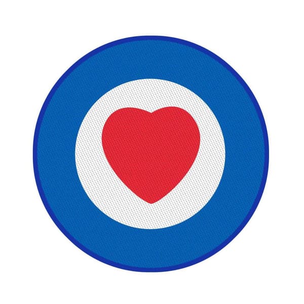 Heart Target Patch Blue/White/Red One Size