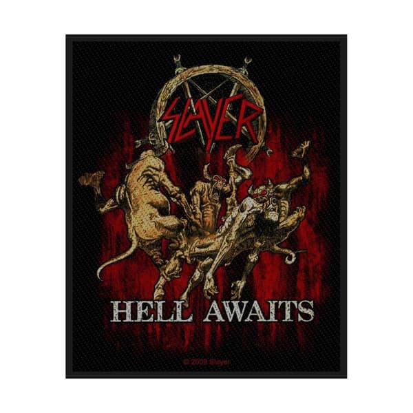 Slayer Hell Awaits Standard Patch Black/Red/Yellow One Size