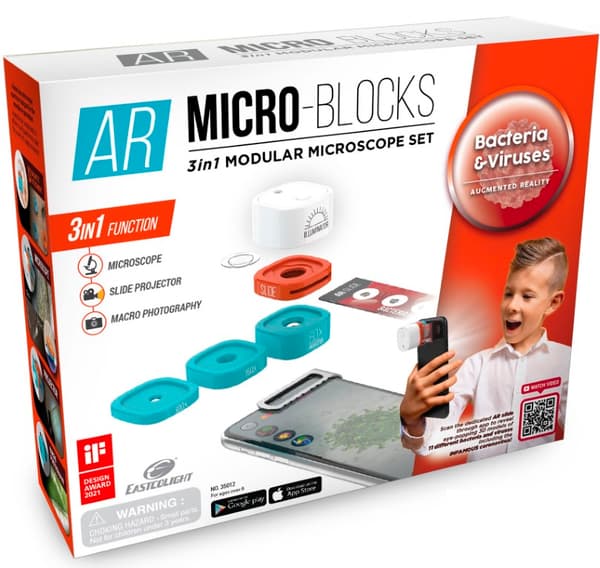 AR Micro-Blocks 3i1 modulärt mikroskopset bakterier och virus