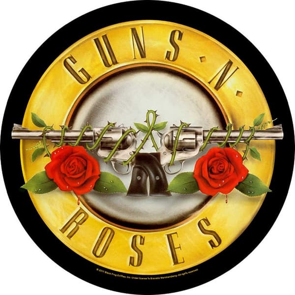 Guns N Roses Bullet Logo Patch Gold/Black/Silver One Size