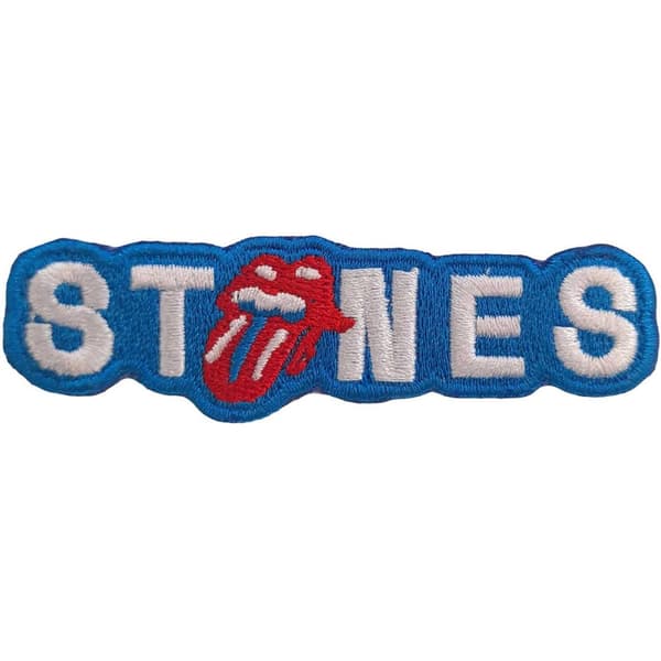 The Rolling Stones No Filter Logo Cut Out Iron On Patch Blue/White/Red One Size
