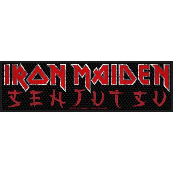 Iron Maiden Senjutsu Strip Logo Patch Red/Black One Size
