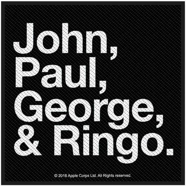 The Beatles John Paul George & Ringo vævet patch Black/White One Size