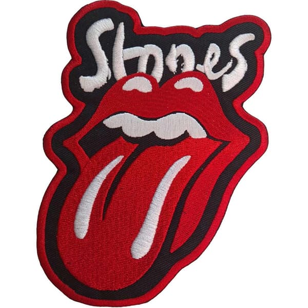 The Rolling Stones Classic Logo Iron On Patch Red/Black/White One Size