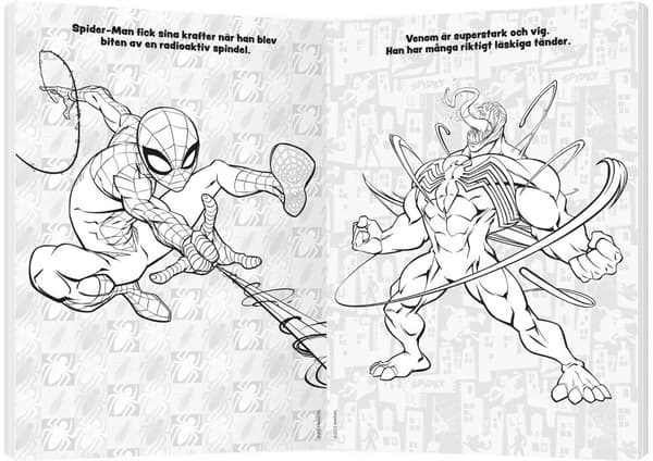 Målarbok Spider-Man med klistermärken, Kärnan
