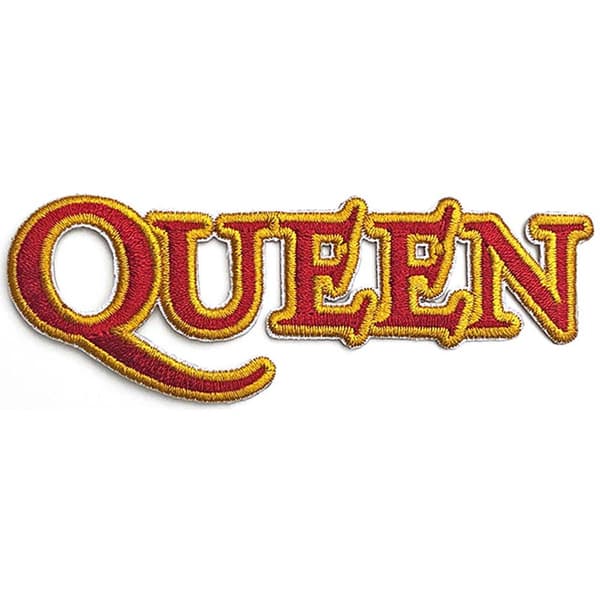 Queen Logo Cut Out Iron On Patch Red/Yellow One Size