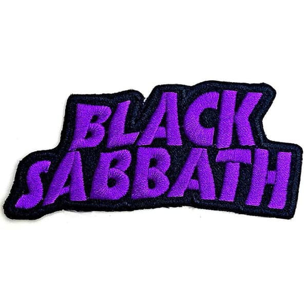 Black Sabbath Logo Wavy Iron On Patch Purple One Size