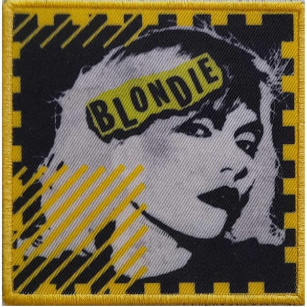 Blondie Logo Monochrome Iron On Patch Yellow/Black/White One Size