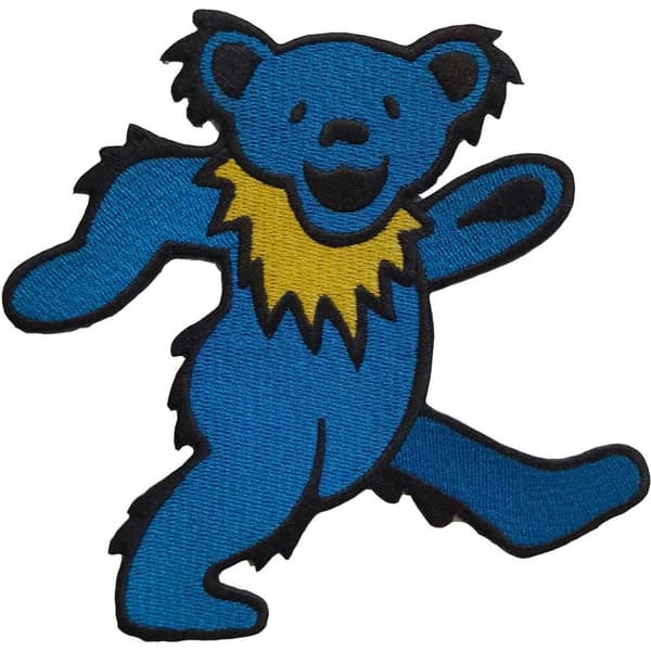 Grateful Dead Dancing Bears Iron On Patch Blue One Size