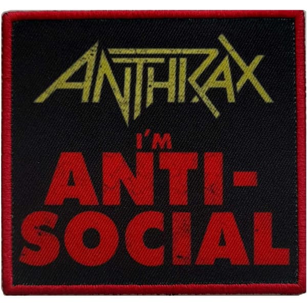 Anthrax Anti-Social Patch Red/Yellow/Black One Size
