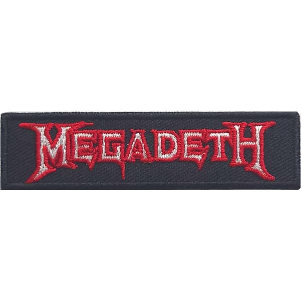 Megadeth Outline Logo Iron On Patch Black/Red One Size