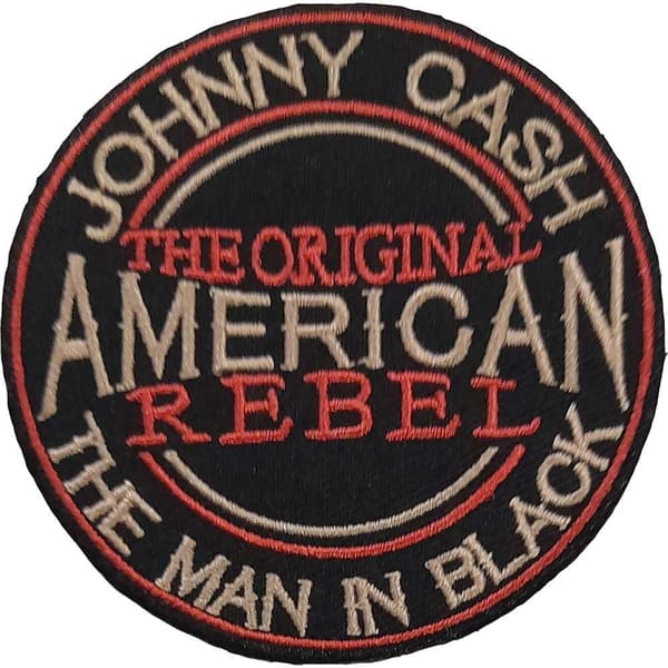 Johnny Cash Amerikansk oprører strygeplaster Black/Cream/Red One Size