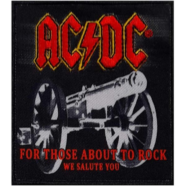 AC/DC Logo Woven Cannon Patch Black/Red/White One Size