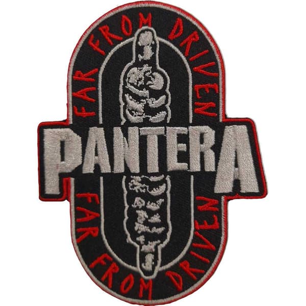 Pantera Far From Iron On Patch Black/White/Red One Size