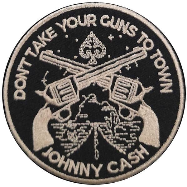 Johnny Cash Don´t Take Your Guns Standard Patch Black/Beige One Size