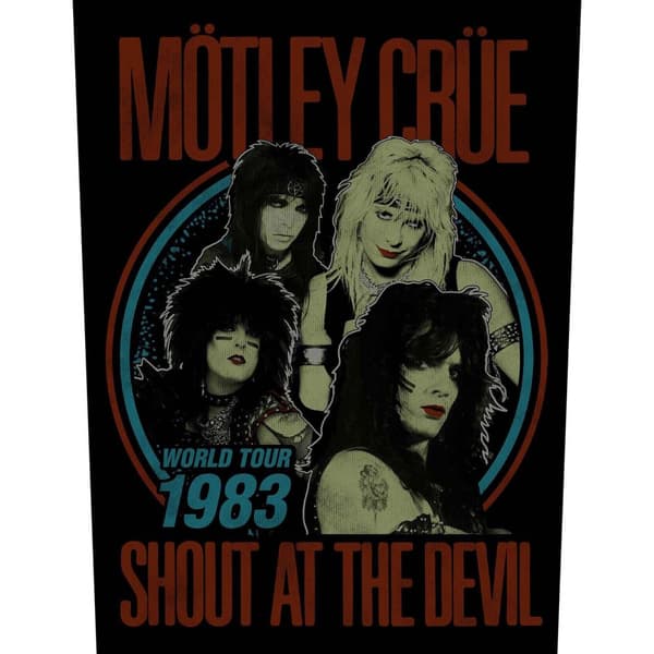 Motley Crue Shout At The Devil World Tour 83 Patch Black/Red/Blue One Size