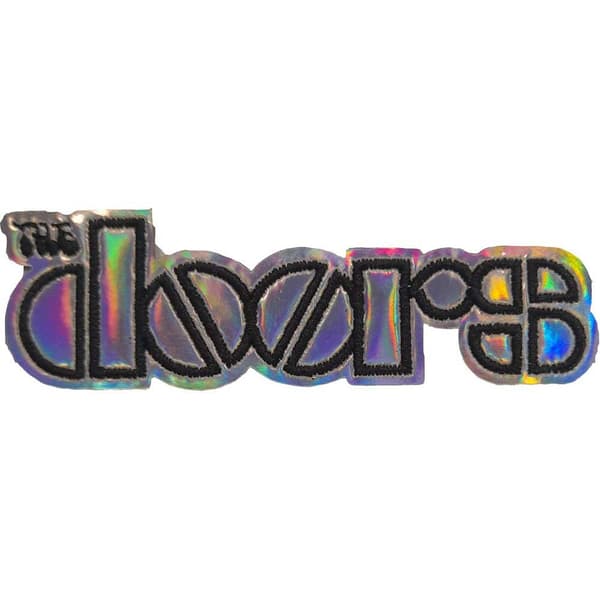 The Doors Logo Iron On Patch Black/Sonic Silver One Size