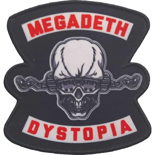 Megadeth Dystopia Iron On Patch Red/White/Black One Size