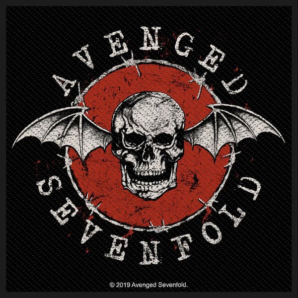 Avenged Sevenfold Distressed Skull Patch Black/Red/White One Size