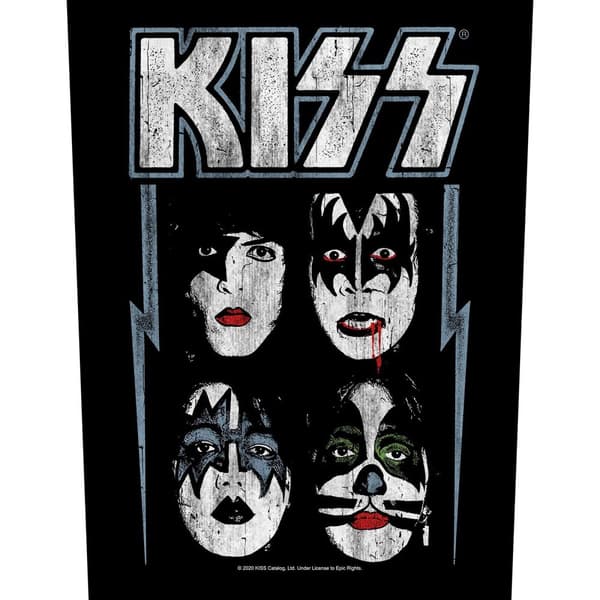 Kiss Faces Patch Black One Size