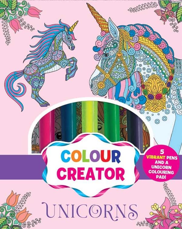 Unicorn aktivitetsbok blyanter klistremerker enhjørning