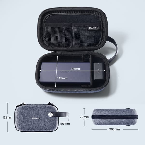 Ugreen SSD Box Fodral 20.3 x 12.9 x 7.2 cm - Grå