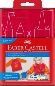 Målarförkläde barn 100% polyester, Röd, Faber-Castell