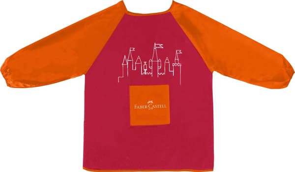 Målarförkläde barn 100% polyester, Röd, Faber-Castell