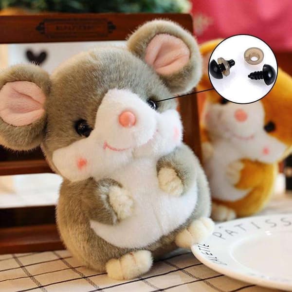 Amigurumi Sikkerhetsøyne - 10 par (20 stk) Svarte øyne, 5mm