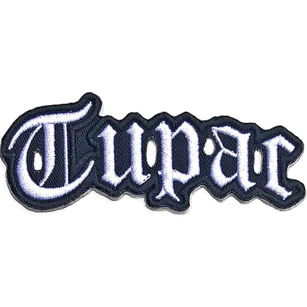 Tupac Shakur Logo skåret ud strygbart patch Black/Grey One Size