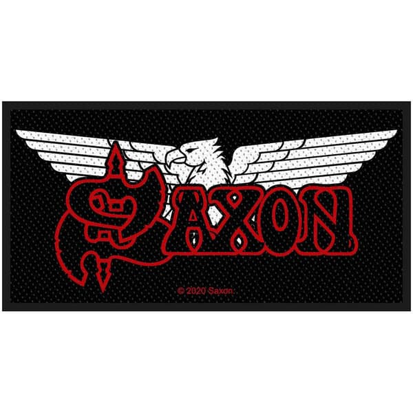 Saxon Logo Eagle Patch Black/Red/White One Size