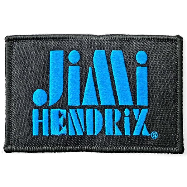 Jimi Hendrix Logo Stencil Iron On Patch Black/Blue One Size