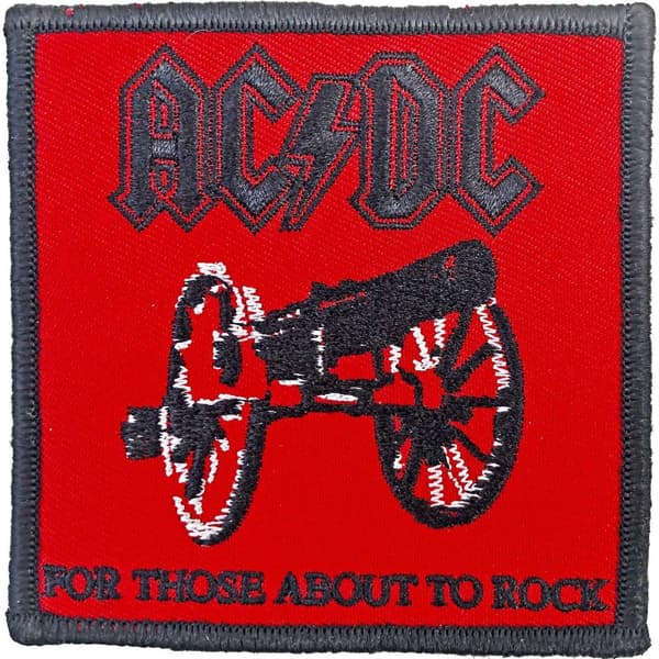 AC/DC For Those About To Rock Standard Iron On Patch Red/Black/White One Size
