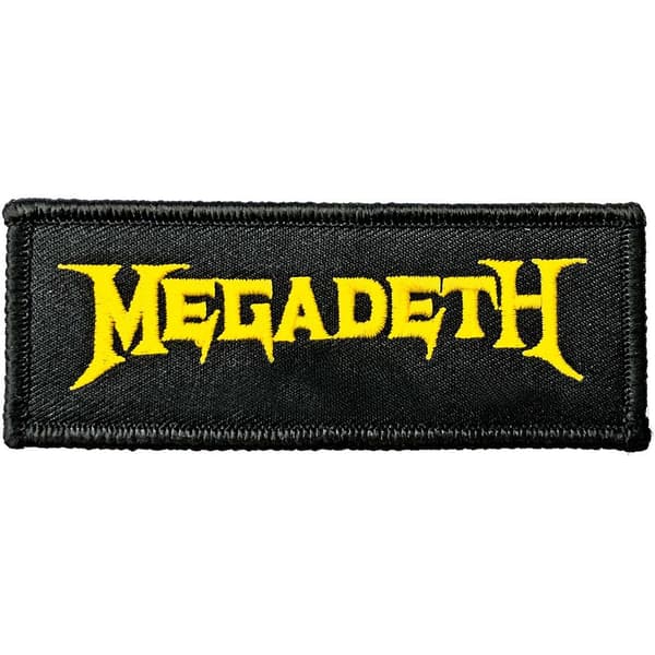 Megadeth Logo Iron On Patch Black/Yellow One Size