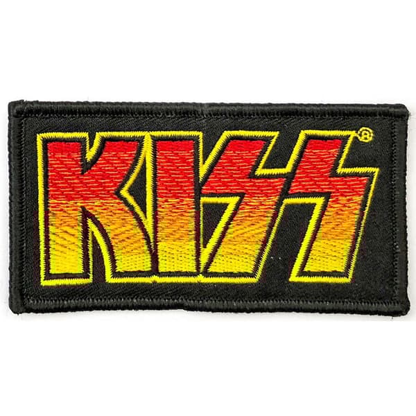 Kiss Classic Logo Standard Iron On Patch Black/Yellow/Orange One Size