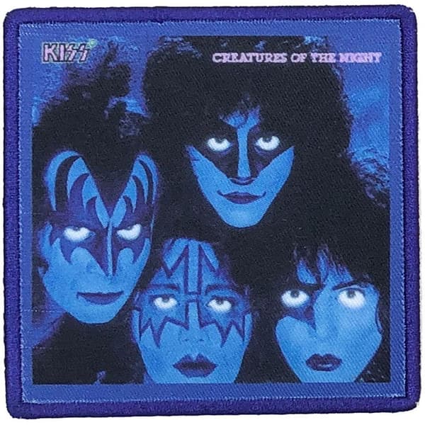 Kiss Creatures Of The Night Standard Iron On Patch Black/Blue One Size