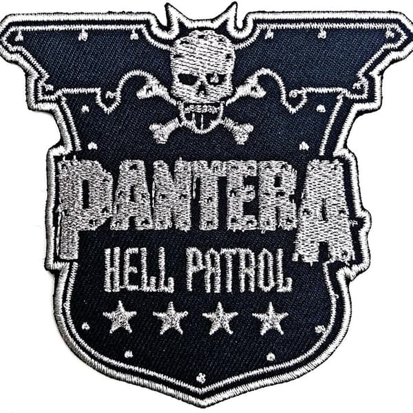 Pantera Hell Patrol Iron On Patch Black/White One Size