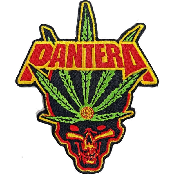 Pantera Leaf Skull Iron On Patch Multicoloured One Size