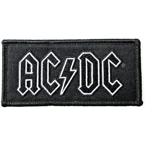 AC/DC Logo Iron On Patch Black/White One Size