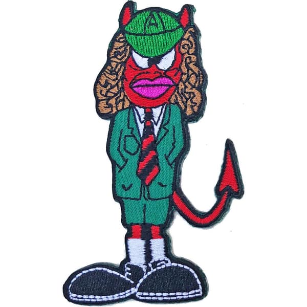 AC/DC Angus Devil Iron On Patch Green/Red One Size