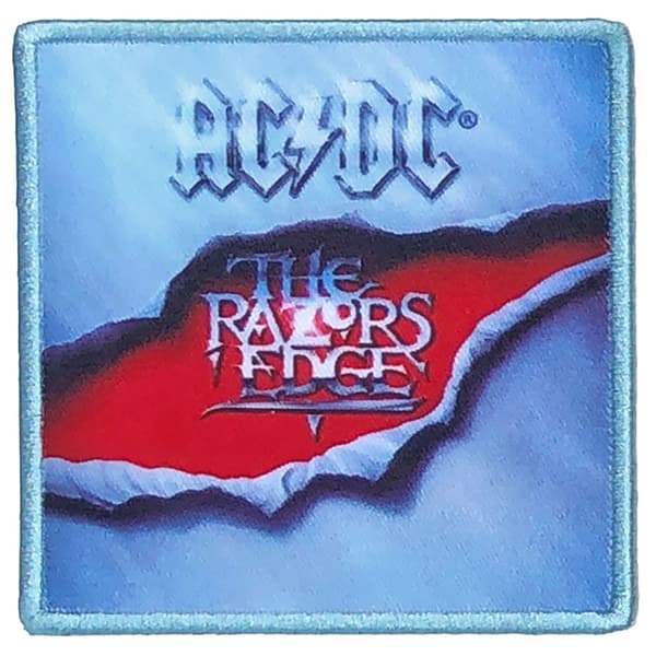 AC/DC The Razors Edge Album märke att stryka på Blue/Red One Size