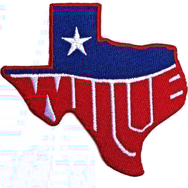 Willie Nelson Texas Woven Iron On Patch Red/Blue One Size