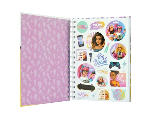 WOW Generation Anteckningsbok med stickers Spiral