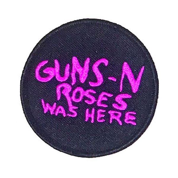 Guns N Roses Was Here Iron On Patch Navy Blue/Pink One Size